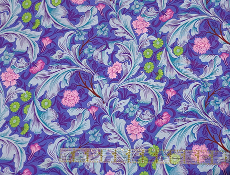Quilting Cotton Kaffe Fassett x The Original Morris & Co. Floral Leicester Cobalt