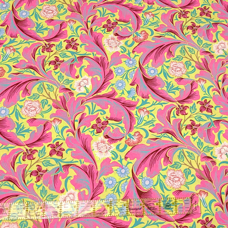 Quilting Cotton Kaffe Fassett x The Original Morris & Co. Floral Leicester Cobalt