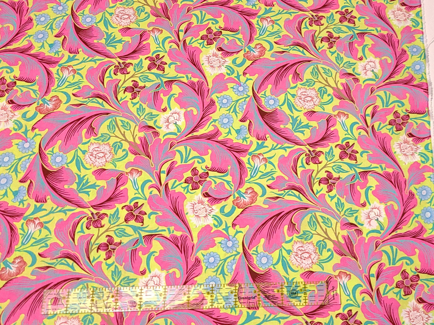 Quilting Cotton Kaffe Fassett x The Original Morris & Co. Floral Leicester Cobalt