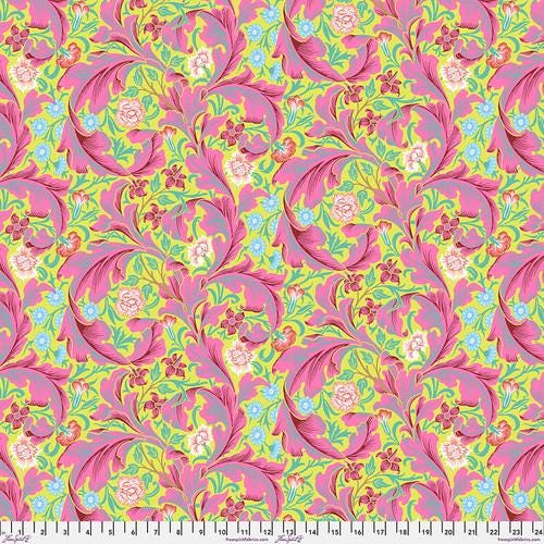 Quilting Cotton Kaffe Fassett x The Original Morris & Co. Floral Leicester Cobalt