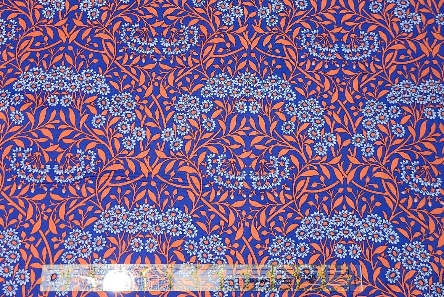 Quilting Cotton Kaffe Fassett x The Original Morris & Co. Floral Michaelmas Daisy Cobalt