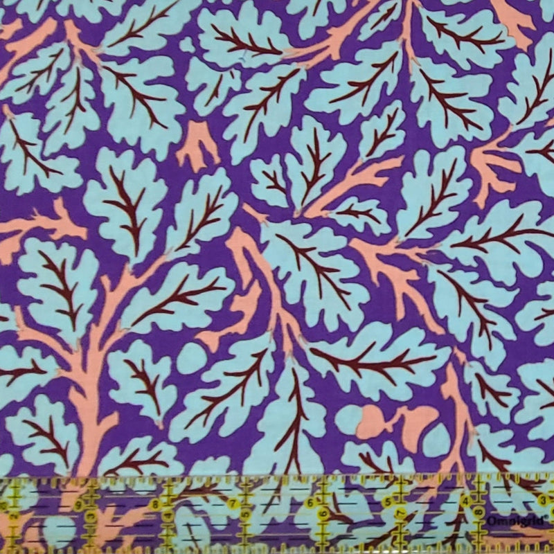 Quilting Cotton Kaffe Fassett x The Original Morris & Co. Floral Oak Purple William Morris