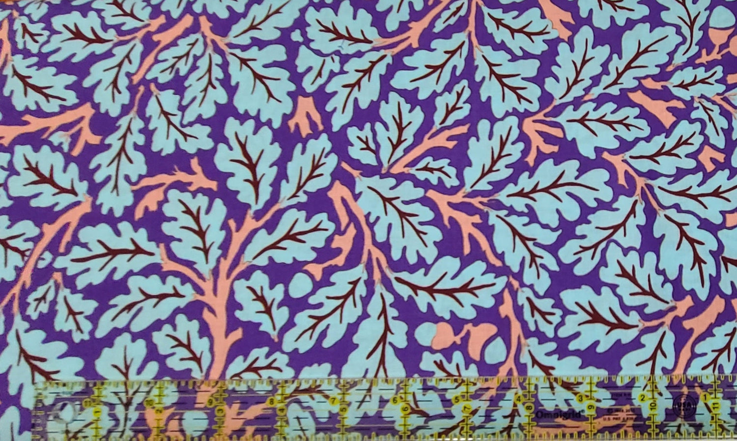 Quilting Cotton Kaffe Fassett x The Original Morris & Co. Floral Oak Purple William Morris