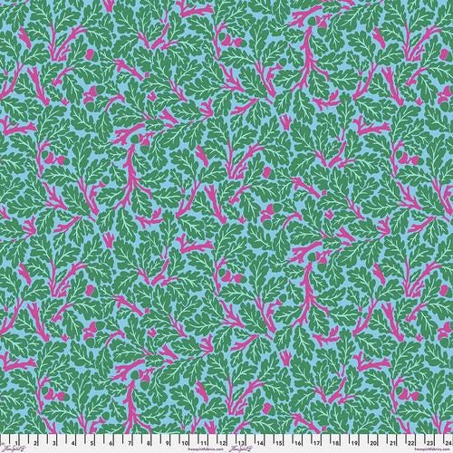 Quilting Cotton Kaffe Fassett x The Original Morris & Co. Floral Oak Turquoise