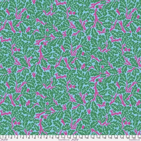 Quilting Cotton Kaffe Fassett x The Original Morris & Co. Floral Oak Turquoise