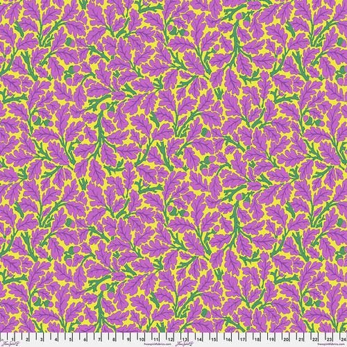 Quilting Cotton Kaffe Fassett x Morris & Co. Floral Oak Violet