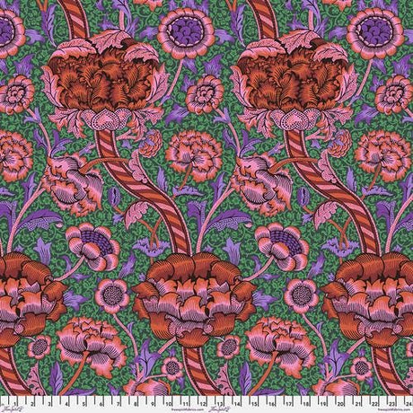 Quilting Cotton Kaffe Fassett x Morris & Co. Floral Wandle Red 100% Cotton