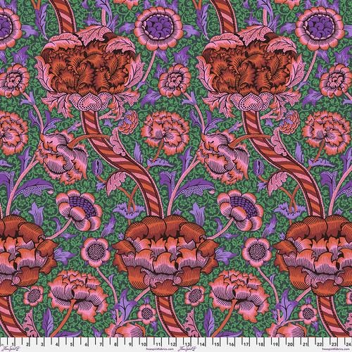 Quilting Cotton Kaffe Fassett x Morris & Co. Floral Wandle Red 100% Cotton