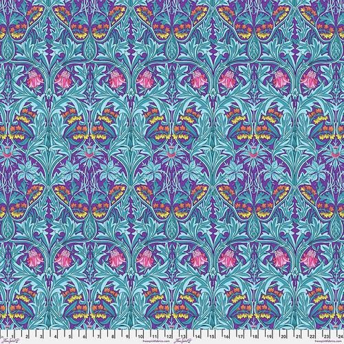 Quilting Cotton Kaffe Fassett x The Original Morris & Co. Floral Bluebell Purple