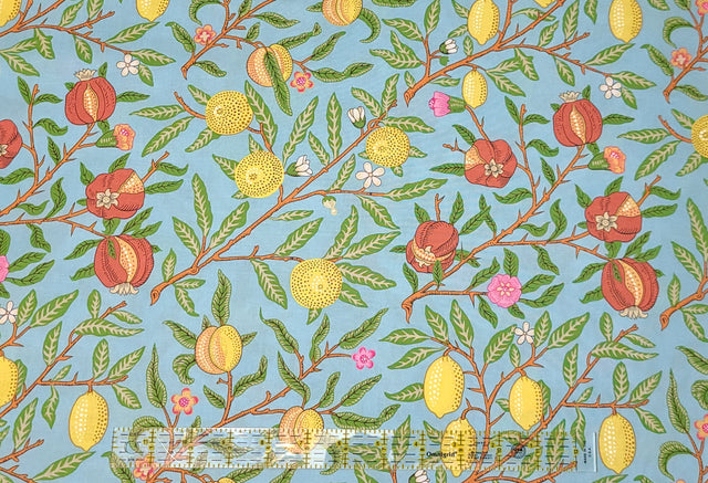 Quilting Cotton Kaffe Fassett x The Original Morris & Co. Floral Fruit Duck Egg