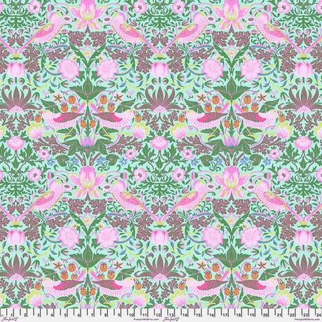 Quilting Cotton Kaffe Fassett x The Original Morris & Co. Strawberry Thief Aqua Floral