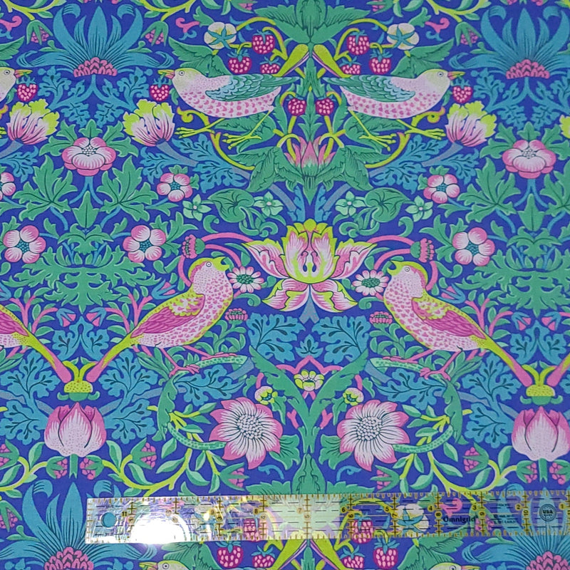 Quilting Cotton Kaffe Fassett x Morris & Co. Strawberry Thief Blue