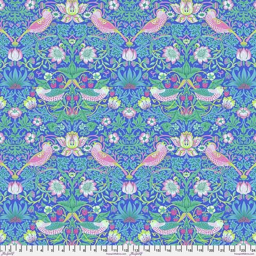 Quilting Cotton Kaffe Fassett x Morris & Co. Strawberry Thief Blue