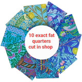 Fat Quarter Bundle Kaffe x Morris & Co. Blue Floral 100% Cotton