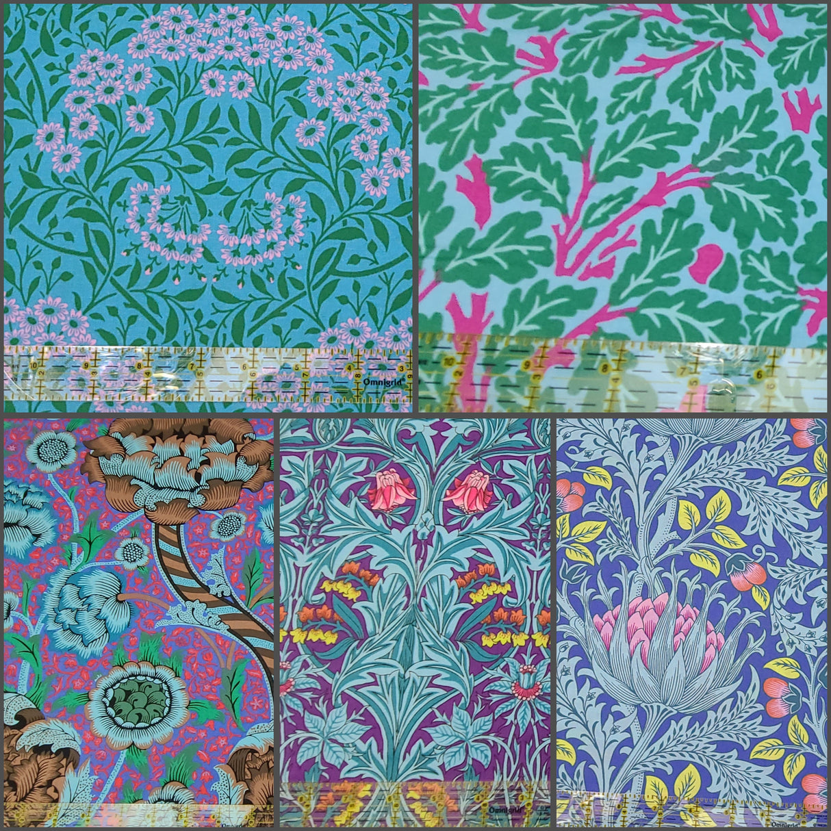 Fat Quarter Bundle Kaffe x Morris & Co. Blue Floral 100% Cotton