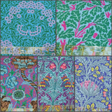 Fat Quarter Bundle Kaffe x Morris & Co. Blue Floral 100% Cotton