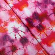 Kanoko Shibori Polyester Spandex Fabric - Pink/Orange Multi, Shibori Tie-Dye Print, 58/60" Width (1 Yard)