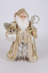 17" Karen Didion Lighted Touch of Gold Santa