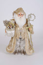 17" Karen Didion Lighted Touch of Gold Santa