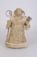 17" Karen Didion Lighted Touch of Gold Santa