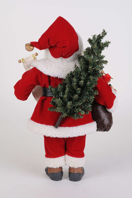 17" Karen Didion Lighted Vintage Toy Bag Santa