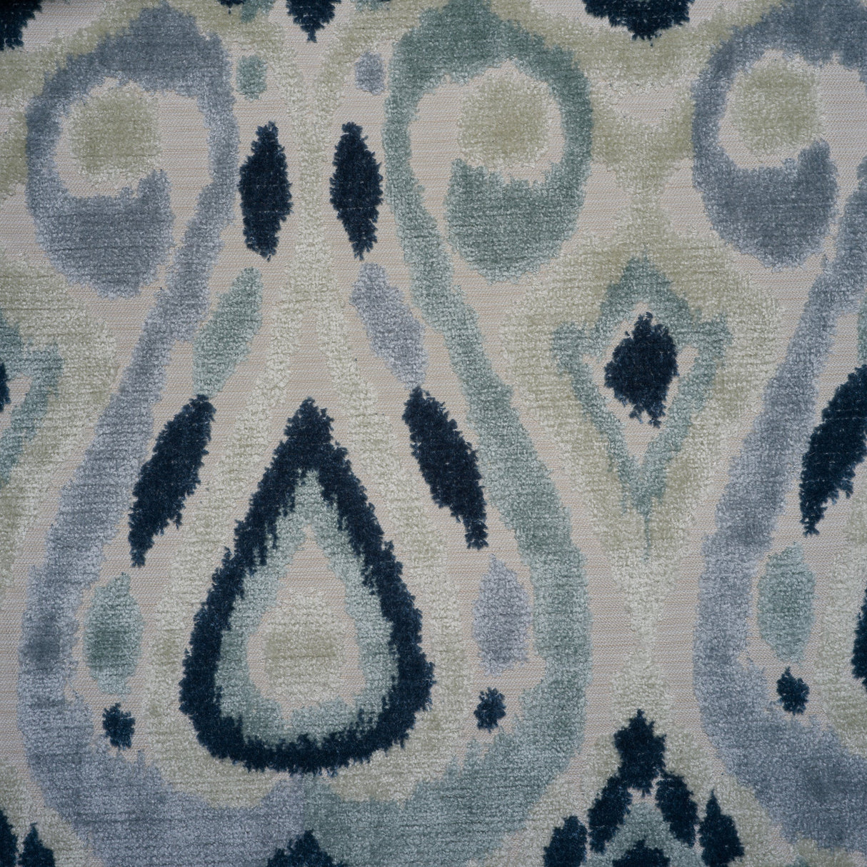 Cut Velvet Upholstery Fabric Kasuri Teardrop Design