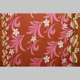 Kava Bowl Tiare Palm Leaves Double Border Polyester Fabric - Double Border Palm Leaves, 36" X 60" (1 Yard)
