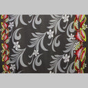 Polyester Fabric Kava Bowl Tiare Palm Leaves Double Border