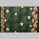 Polyester Fabric Kava Bowl Tiare Palm Leaves Double Border