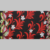 Kava Bowl Tiare Palm Leaves Double Border Polyester Fabric - Double Border Palm Leaves, 36" X 60" (1 Yard)
