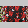 Kava Bowl Tiare Palm Leaves Double Border Polyester Fabric - Double Border Tropical Print, 36" X 60" (1 Yard)