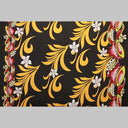 Polyester Fabric Kava Bowl Tiare Palm Leaves Double Border