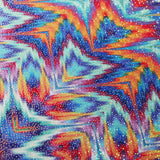 Keenetik Polyester Spandex Fabric - Multicolor Abstract Wave Print, 58/60" Width (1 Yard)