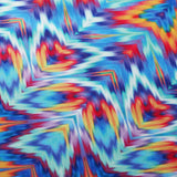 Keenetik Polyester Spandex Fabric - Multicolor Abstract Wave Print, 58/60" Width (1 Yard)