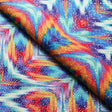 Keenetik Polyester Spandex Fabric - Multicolor Abstract Wave Print, 58/60" Width (1 Yard)