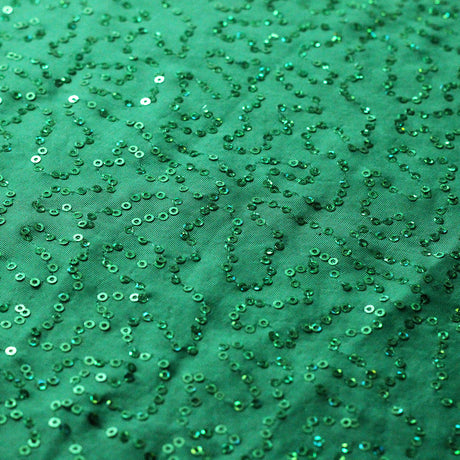 Glitzy Sequins Polyester Spandex Fabric - Multiple Colors, Round Sequins, 58/60" Width, 200 GSM (1 Yard)