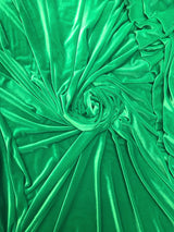 Kelly Green Stretch Velvet Fabric - Kelly Green, 58"-60" Width (1 Yard)
