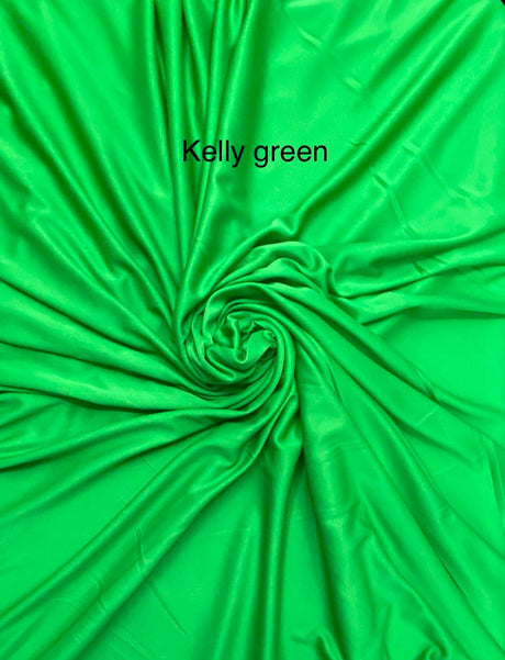 Stretch Lining Polyester Fabric - Kelly Green, Matte Soft, 60" Width (1 Yard)