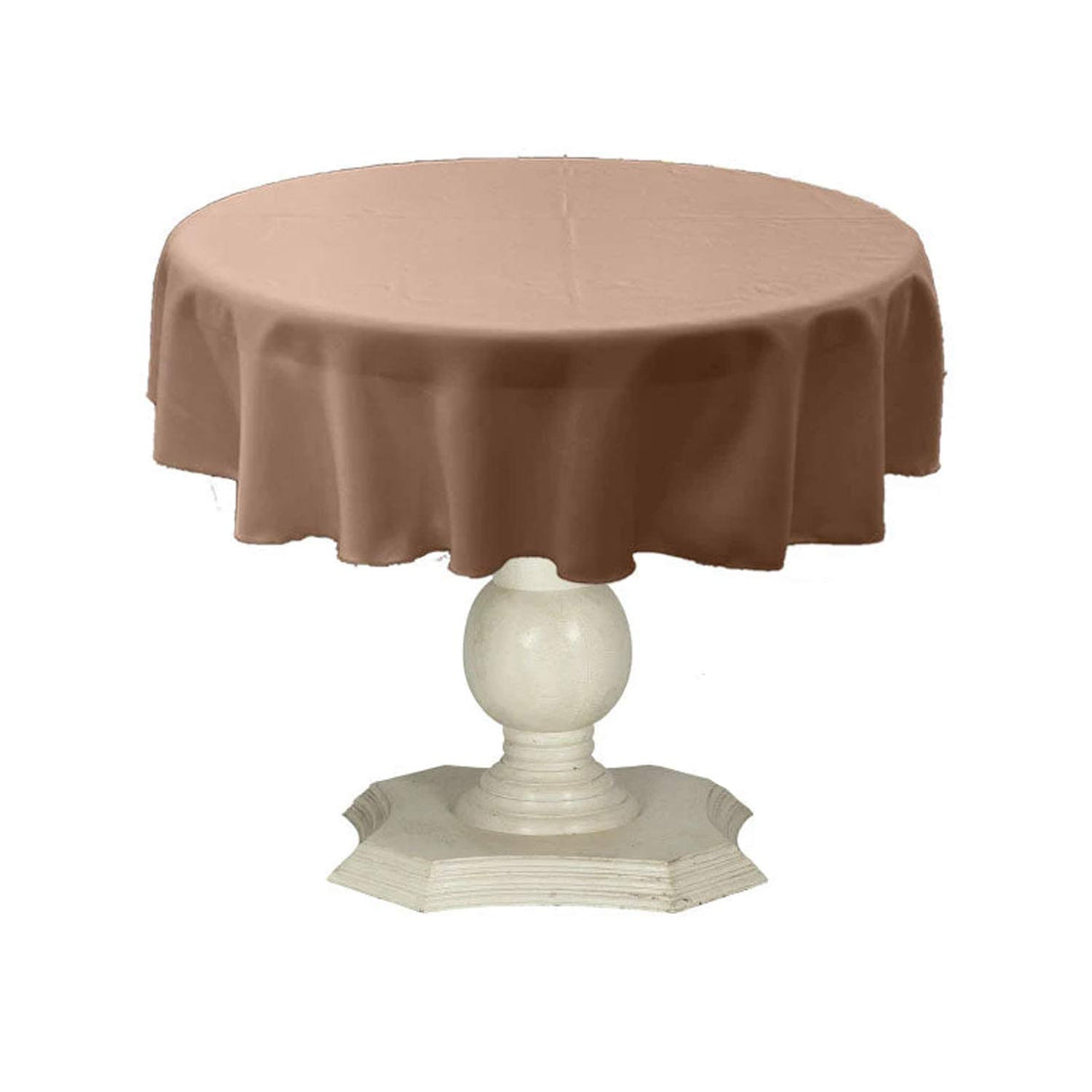 Tablecloth Dull Bridal Satin Fabric - Solid Color, 42" Round (1 Piece)