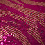 Mesh Sequin Fabric Fuchsia Gold
