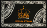 Kingdom Of Tonga Crown Sarong Polyester Fabric - Red, Blue, White, Black, Purple, 72" X 45" (1 Piece)