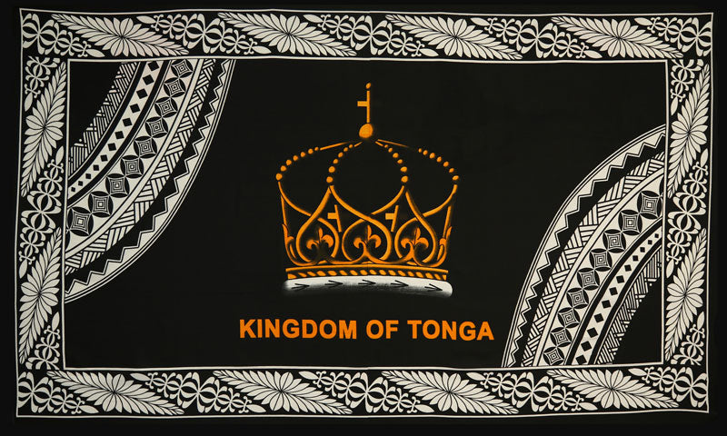 Kingdom Of Tonga Crown Polyester Fabric - Red, Blue, White, Black, Purple, 72" X 45" (1 Piece)