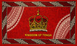 Kingdom Of Tonga Crown Sarong Polyester Fabric - Red, Blue, White, Black, Purple, 72" X 45" (1 Piece)