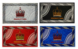 Kingdom Of Tonga Crown Sarong Polyester Fabric - Red, Blue, White, Black, Purple, 72" X 45" (1 Piece)
