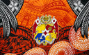 Polyester Sarong Kingdom of Tonga Seal Plumeria Tattoo Design