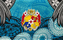 Polyester Sarong Kingdom of Tonga Seal Plumeria Tattoo Design