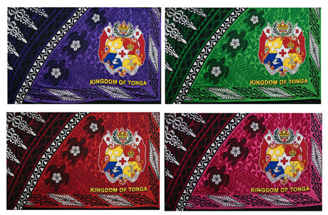 Polyester Sarong Kingdom of Tonga Seal Turtle Plumeria
