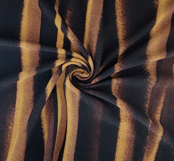 1 yard Black & Mustard Knit Spandex Fabric 58/60" Wide Stretch Apparel Material with Polyester Blend