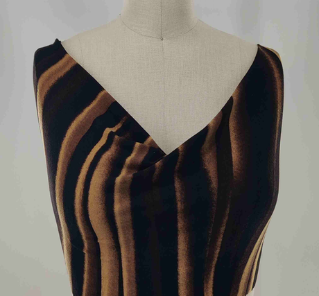 Knit Spandex 1B651 Polyester Spandex Fabric - Black/Mustard Print, 58/60" Width (1 Yard)