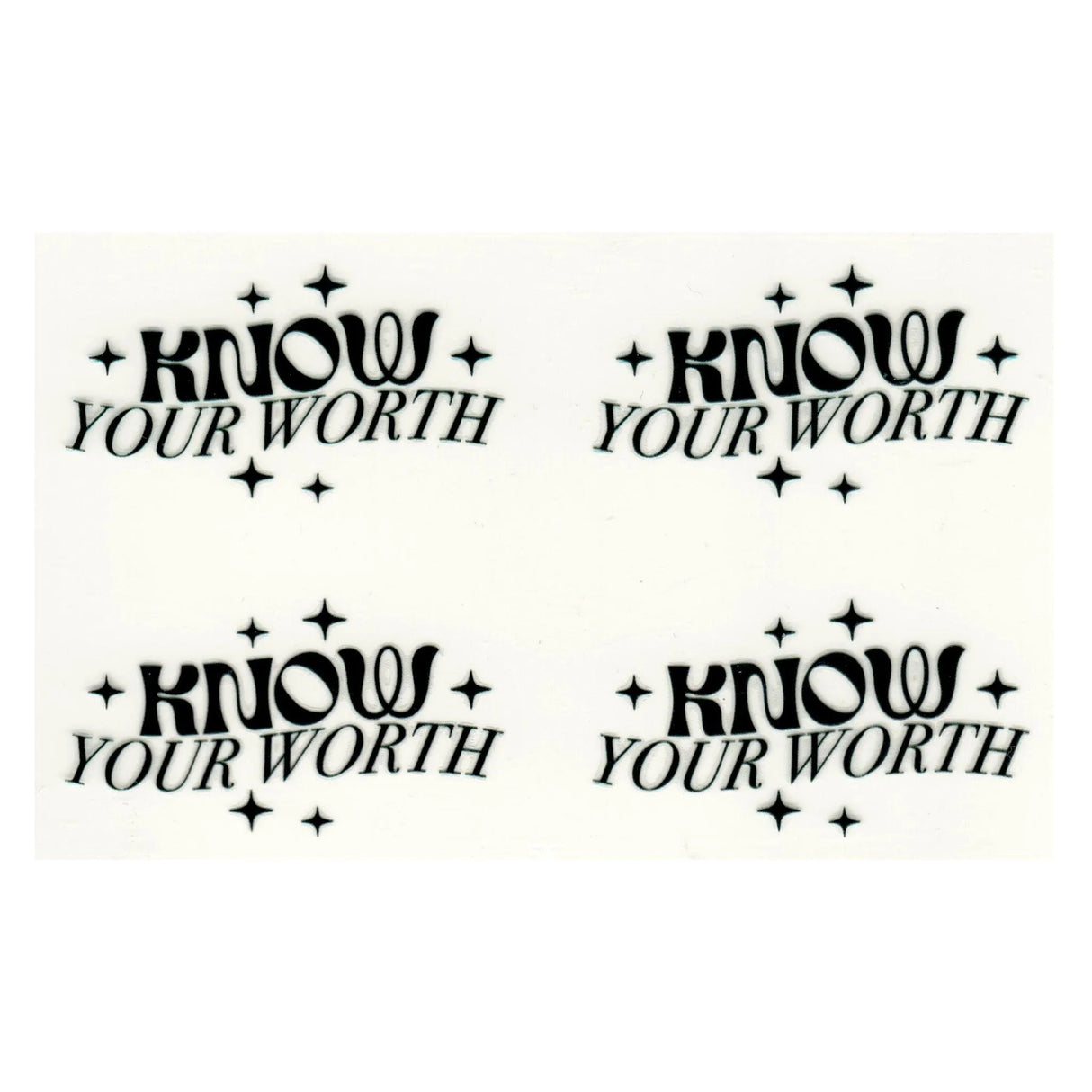 UV DTF Decal - Know Your Worth (4 Decals 2")